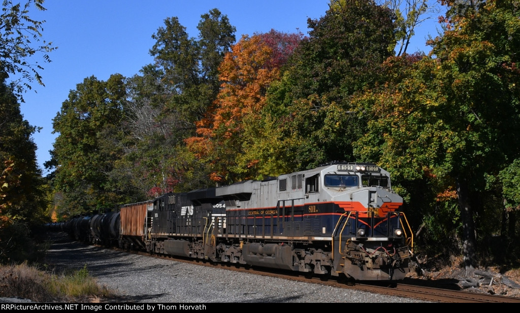 NS's Central of Georgia heritage unit leads a 64E east on the LEHL